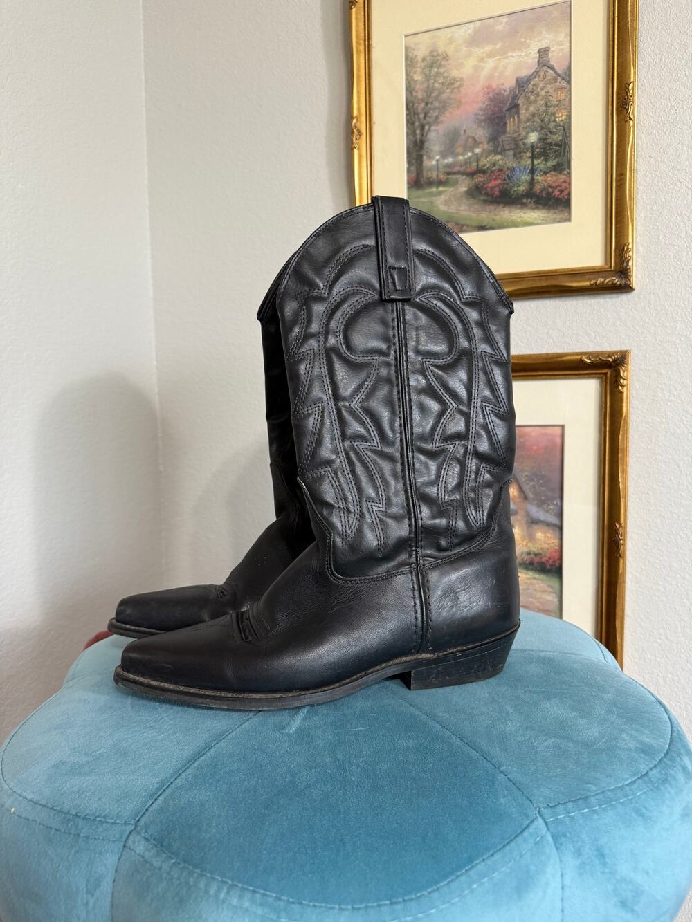 Vintage Capezio Black Western Cowboy Boots